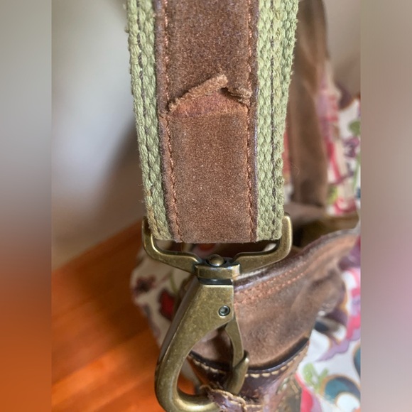 Lucky brand Shoulder bag , hobo boho bohemian leather canvas purse grunge - Picture 8 of 16